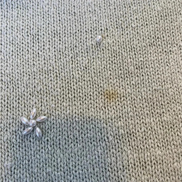 Vintage Y2K Shenanigans Beads Floral Embroidery Knit Sweater Woven Size M-L - Picture 8 of 8